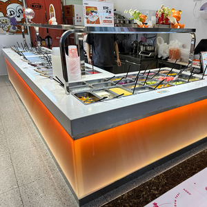 Bàn đá inox nhiệt độ kép thương mại cho salad thực phẩm ăn nhẹ cho siêu thị thiết bị làm lạnh hải sản - Product Image 3