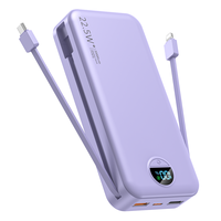 Gadgets électroniques, chargeur mural portable, charge rapide, grande capacité 20000mAh, câble intégré, AC-02DP, batterie externe