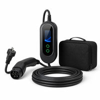 Station de recharge portable pour véhicules électriques, chargeur EF de type 2, câble enroulé, poignée avec écran, chargeur portable IP65 pour la maison, le bureau et les voyages