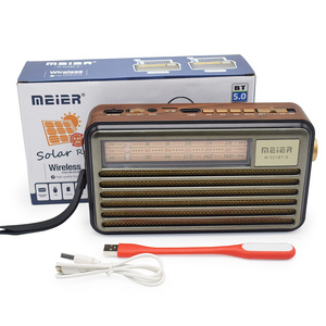 <span class=keywords><strong>Radio</strong></span> solaire rechargeable multifonctionnelle portable FM AM SW 3 bandes vintage rétro avec lecteur MP3 USB BT - Product Image 2