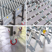 Convoyeur à gravité flexible extensible avec roues en plastique pour le transport et le déchargement de cartons