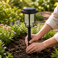 Lampe solaire à piquet de jardin avec ampoule Edison 2700K blanc chaud, lampe de chemin extérieure à allumage et extinction automatiques pour pelouse, cour, patio