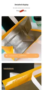 ถุงหิ้วแบบใช้แล้วทิ้ง ผลิตจากผ้าไม่ถักเคลือบ สำหรับบรรจุเครื่องดื่ม นม  ใช้ในซูเปอร์มาร์เก็ต เป็นมิตรกับสิ่งแวดล้อม พร้อมหูหิ้วแบบยาว - Product Image 6