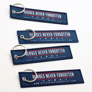 Porte-clés en tissu personnalisé brodé sur mesure, motif Jet Tag, pour la sensibilisation au PTSD, idéal pour les événements caritatifs et les cadeaux promotionnels. - Product Image 3
