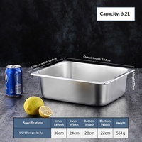 Panci Gastronorm Stainless Steel 1/2x10cm untuk Peralatan Makan Buffet Hotel dan Bar Makanan Portabel untuk Katering