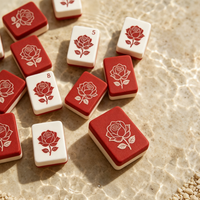Jeu de Mahjong imprimé rouge, blanc et bleu, tuiles flottantes Americana, cadeau pour les fêtes américaines, Jour de l'Indépendance, jeu de fête estivale