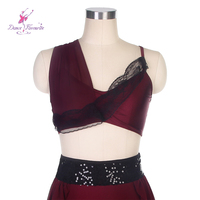 Costume de Ballet et de danse lylique pour filles et femmes, tenue de danse contemporaine bordeaux, ensembles, 19606