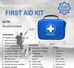 First <span class=keywords><strong>Aid</strong></span> Only <span class=keywords><strong>Kit</strong></span> d'urgence de premiers soins tout usage 180 pièces bleu avec poignée Trousse de premiers soins - Product Image 4