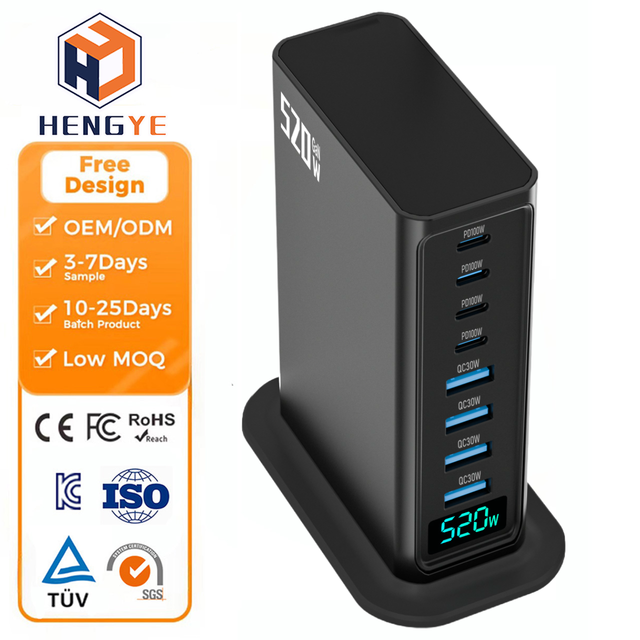 Laptop Universal 520w Gan High Quality 4c4a Multiport Charging Station Power Multi Plug Socket Adapter