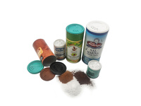 Boîte en carton cylindrique avec tamis pour épices, sel, poudre de sucre, poudre de poivre, poudre de noix de coco
