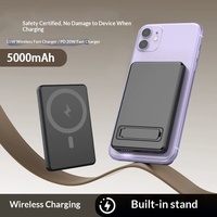 Batterie externe sans fil 20W à charge magnétique rapide, haute capacité 5000mAh 10000mAh, batterie à clipser sur le dos du téléphone, universelle et portable