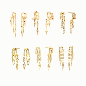 Fashion Jewelry 18K Gold Plated 925 Silver <strong>Earrings</strong> Piercing Jewelry 925 Sterling Silver Tassel <strong>Chain</strong> <strong>Stud</strong> <strong>Earrings</strong> for Women - Product Image 1