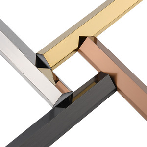 Garniture de carrelage entier <span class=keywords><strong>Profil</strong></span> en acier inoxydable en forme de L pour salle de bain Cuisine Mur Coin Bord Céramique Bande Métallique - Product Image 4