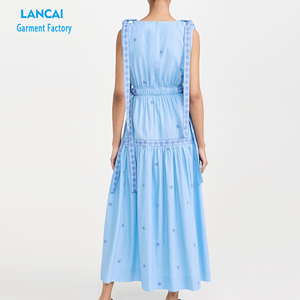 Vestido Largo sin Mangas con Bordado de Nuevo Estilo, Decoración en el Hombro - Product Image 2