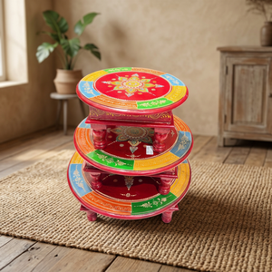 Traditional Hand-Painted Elephant-Shaped Wooden Bajot <b>Nesting</b> <b>Table</b> Set Modern Design Nirmala Handicrafts Rajasthan for Home - Product Image 3