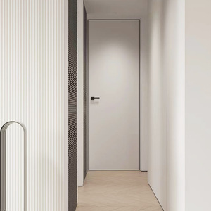 Porta invisibile <span class=keywords><strong>in</strong></span> <span class=keywords><strong>legno</strong></span> invisibile cornice <span class=keywords><strong>in</strong></span> alluminio moderna camera da letto interna porta piatta senza cornice - Product Image 5