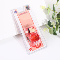 Vente en gros, carte blister, bouteille en verre suspendue en forme de pomme, 8ml, huile essentielle, désodorisant pour voiture, diffuseur de parfum, évaporation naturelle