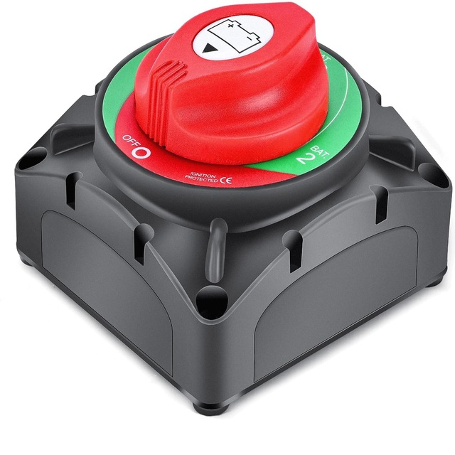 Car Marine Battery Switch 1-2-Both-Off 12V 24V 48V 600A High Current Heavy Duty Power Cut Master Switch Disconnect Isolator