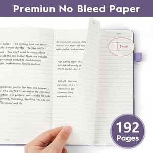 Medium A5 5.7 X 8.3inch PU Leather Hardcover <b>Journal</b> 192 Page Lined Notebook for Work and College Use - Product Image 4