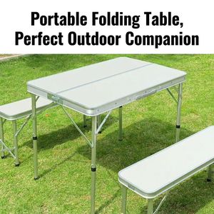Ensemble de <span class=keywords><strong>table</strong></span> et chaises de <span class=keywords><strong>camping</strong></span> portables en aluminium léger et robuste, 1 <span class=keywords><strong>table</strong></span> et 2 chaises pliantes, style <span class=keywords><strong>valise</strong></span> - Product Image 1