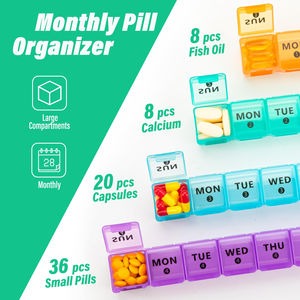 Portable Multicolor 28 Compartment <b>7</b> Day Pill Organizer Medicine Box for Travel 4 Time a Day Drug <b>Tablet</b> Pill Cases - Product Image 5