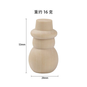 Figurines de bonhomme de neige en bois, couleur naturelle, ensemble de 5 pièces pour enfants, décoration artisanale à peindre - Product Image 2