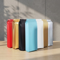 Sachets personnalisés colorés à soufflets latéraux en aluminium mat, scellés au milieu, pour l'emballage de café, thé et aliments - Vente en gros