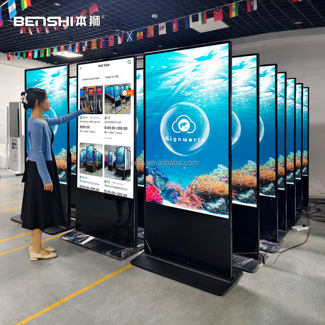 43/50/55/65/75/85/98 Inch Interactive Infrared Touch Screen Kiosk Android Menu Board FHD 4k Digital LCD Advertising Display