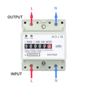 Compteur d'énergie électrique monophasé à deux fils SINOTIMER DDS546C, AC 230V 100A, compteur kWh, consommation analogique, wattmètre - Product Image 2
