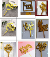 Maßgefertigte 10 Stück/Beutel Acryl Umweltfreundlicher 'God Bless My Baptism' Tortenaufsatz Religiöses Themen-Party Tortendekorationszubehör
