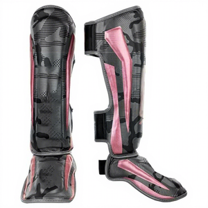 Protections de tibia professionnelles pour MMA et boxe, logo personnalisé, protections de tibia pour Muay Thai, matériau PU, protection complète, protège-jambes élastique - Product Image 4