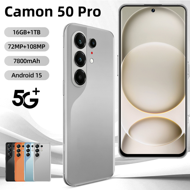 2026 New 16GB+1TB Camon 50 Pro 7.3 Inch Dual SIM CDMA LTE Smartphone 108MP Camera Android 15.0 Best Selling