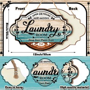 Insegna Decorativa Vintage <span class=keywords><strong>in</strong></span> Legno a Forma di Triangolo per Arredamento Rustico, <span class=keywords><strong>Arte</strong></span> Murale per <span class=keywords><strong>Bagno</strong></span>, Toilette e Casa - Product Image 2