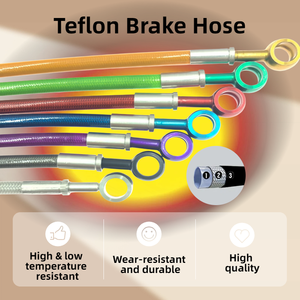Tuyau <span class=keywords><strong>de</strong></span> <span class=keywords><strong>frein</strong></span> universel pour <span class=keywords><strong>moto</strong></span> en PTFE avec revêtement PU argent/rouge/noir/bleu, installation personnalisée HSBRK, acier, avant/arrière, An3 - Product Image 3
