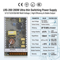 Alimentation à découpage industrielle 12V 17A 204W LRS-200-12 encastrée pour imprimante 3D, régulateur d'alimentation 12V CC pour bande LED