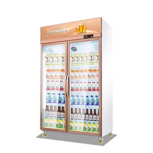 Supermercato commerciale Display frigorifero singolo doppio tre vetri birra frigo bere bevande refrigeratore e refrigeratore