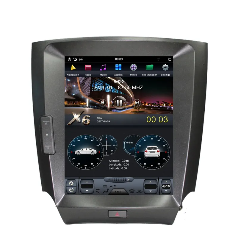 Autoradio pour Lexus IS250 IS300 IS350 10.4 2005 — 2012, lecteur multimédia, 2din, écran Vertical Tesla, DVD, Navigation GPS, Android