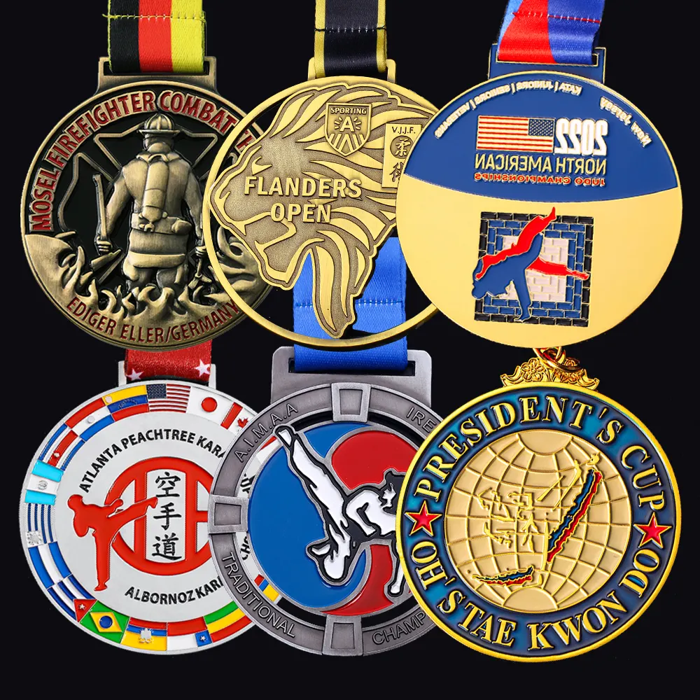 Murah Custom 2D 3D emas perak Kung Fu Taekwondo Karate Judo logam medali internasional produsen medali penghargaan