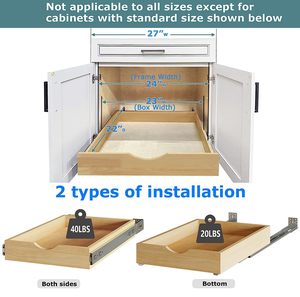 Cajones Extraíbles de Madera Maciza <span class=keywords><strong>para</strong></span> Organización de Gabinetes de Cocina, Bandeja Deslizante de Madera <span class=keywords><strong>para</strong></span> el Hogar - Product Image 3