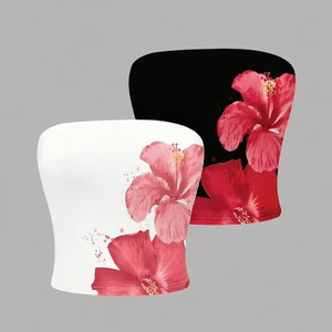 Nouvelle collection printemps-été, veste sans bretelles sexy pour femmes, haut court imprimé - Product Image 1