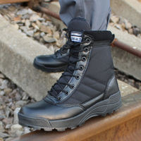 Bottes tactiques de sécurité pour hommes, noires, imperméables, respirantes, pour la sécurité en plein air, la chasse, la randonnée, la moto