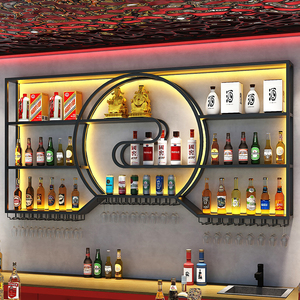 カスタマイズ可能な中国式壁取り付けワインラック新しい家庭用家具パネルスタイルの鉄のサポート - Product Image 1
