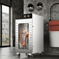 Huishoudelijke roestvrijstalen machine voor het drogen van rundvlees, vis, vlees, gerookte salami, worst, fruit en groenten, met laag energieverbruik en hoge capaciteit.