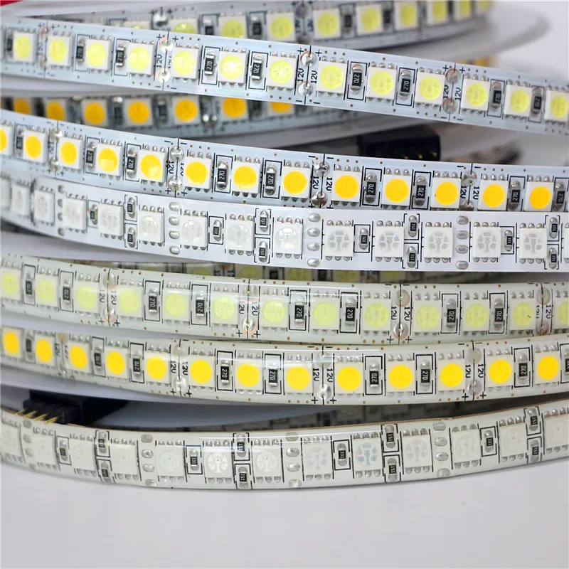 5M RGB su geçirmez LED şerit 5054 5050 12V esnek LED bant ışık 60 120Leds/m daha parlak 5630 3528 SMD fita led şerit lamba