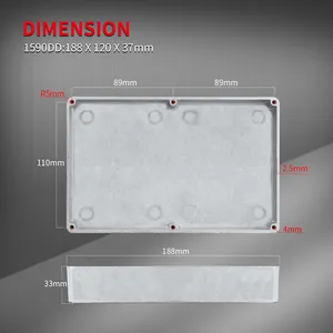 Boîtier de pédale de guitare 1590DD, boîtier en aluminium moulé sous pression, boîtier d'effets audio pour pédale de guitare, boîtier en aluminium pour guitare, 188*<span class=keywords><strong>119</strong></span>*37.5MM - Product Image 2