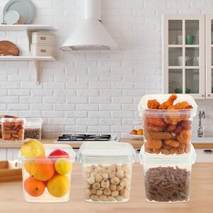 Boîtes en plastique transparentes carrées avec couvercle de ceinture, poignée, verrou antivol, en PP de qualité alimentaire, épaisseur 0,5 mm, impression sérigraphique - Product Image 2