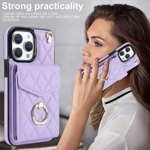 Poignet Longe Fil À Coudre Portefeuille Anneau Titulaire TPU PU Cuir Couverture de Téléphone Cas Pour <span class=keywords><strong>Iphone</strong></span> 7 8 X Xr Xs 11 12 13 14 15 16 Pro Max - Product Image 3