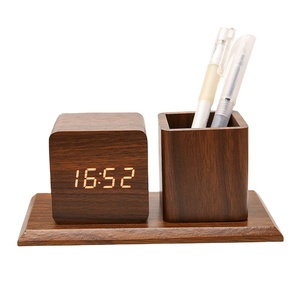 ชุดนาฬิกาตั้งโต๊ะไม้เนื้อแข็ง Natural Rhythm พร้อมที่ใส่ปากกา บริการผลิตที่เป็นมิตรต่อสิ่งแวดล้อม <span class=keywords><strong>จัด</strong></span>ระเบียบเวลาอย่างสดชื่น - Product Image 2