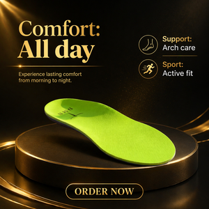 Semelles orthopédiques de soutien de la voûte plantaire pour pieds plats - Mousse TPEE supercritique à retour d'énergie élevé (>75%) antibactérienne et anti-douleur - Product Image 5