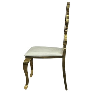 เก้าอี้รับประทานอาหารสไตล์โมเดิร์นสำหรับโรงแรมเก้าอี้ดอกไม้สีทองเก้าอี้แต่งงานเฟอร์นิเจอร์เบาะหนัง PU - Product Image 3